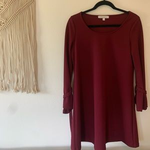 Red Bell Sleeved Dress